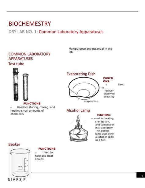 Common Laboratory Apparatuses DRY LAB NO Common Laboratory Apparatuses COMMON LABORATORY