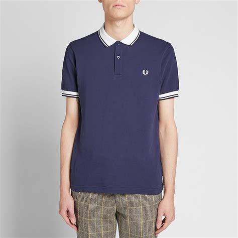 Fred Perry Contrast Rib Polo Carbon Blue End Us