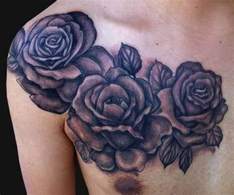 Rose Chest Tattoos Designs