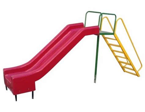 Redgreen And Yellow Straight Kids Frp Playground Slide For Park And