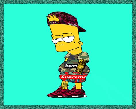 Supreme Bart Simpson Wallpapers Top Free Supreme Bart Simpson Backgrounds Wallpaperaccess