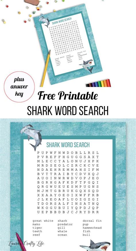 Shark Word Search Free Printable Word Searches Shark Activities