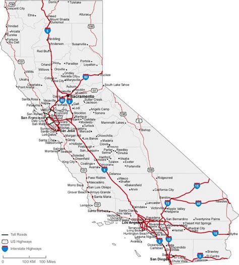California State Road Map With Census Information
