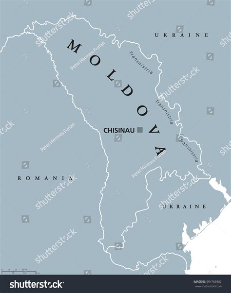 Moldova Political Map With Capital Chisinau Royalty Free Stock