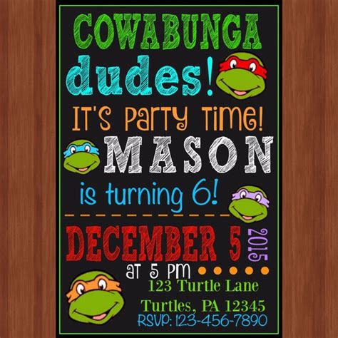 The 25 Best Ideas For Ninja Turtle Birthday Party Invitations Home