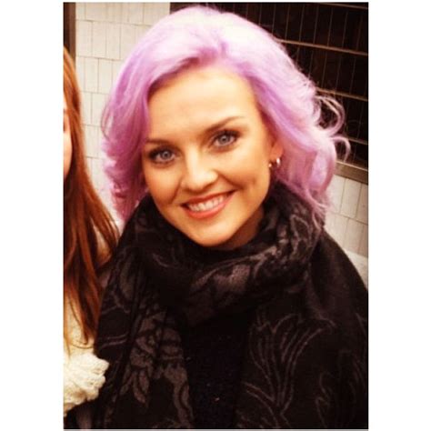 Perrie Edwards Shows Off New Purple Hair In New York Liked On Polyvore