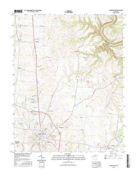 Mytopo Harrodsburg Kentucky Usgs Quad Topo Map