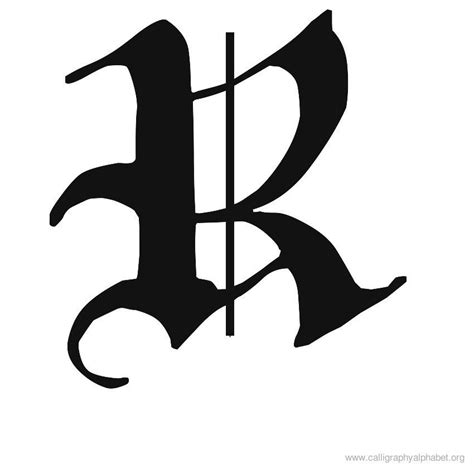 R Calligraphy Gothic Guitar Rabuho