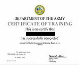 Pictures of Us Army Training Certificates