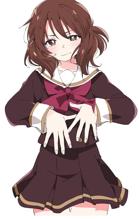 Safebooru 1girl Blush Brown Eyes Brown Hair Brown Skirt Closed Mouth