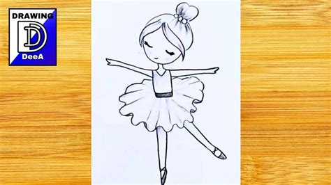 So Cute Ballerina Drawing Easy Drawings For Girlsdancing Girl
