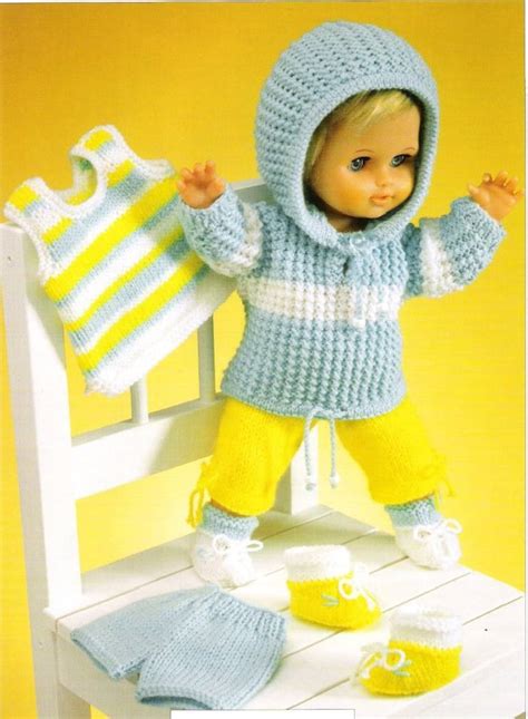 Pdf Knit Doll Clothes 12 To 22 Inch Baby Dolls Dk Track Suit Etsy