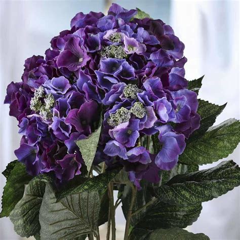 purple artificial hydrangea bush bushes bouquets floral supplies craft supplies