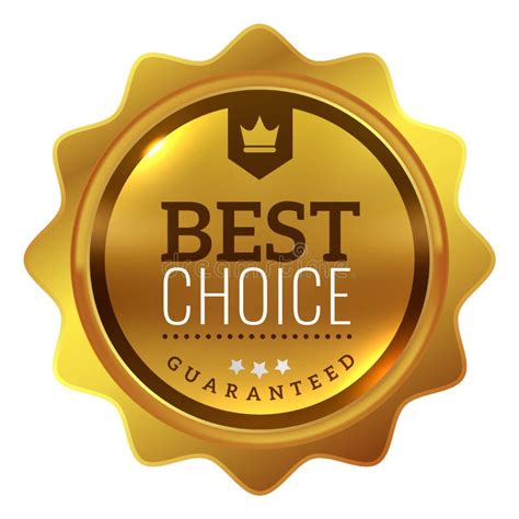 Best Choice Award Label Golden Quality Mark Stock Vector