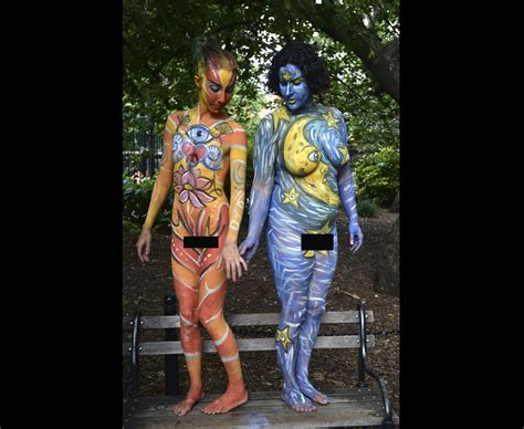 Nude Crowds Parade Through New York In Raunchy Body Paint Party Daily Star
