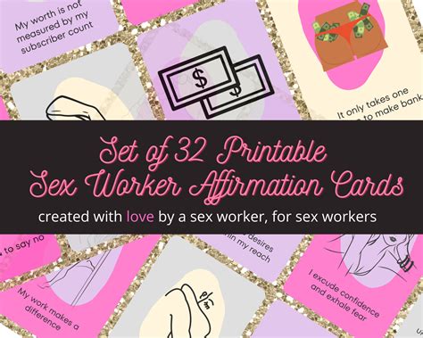 Set Of Sex Work Affirmation Printable Cards Digital Etsy