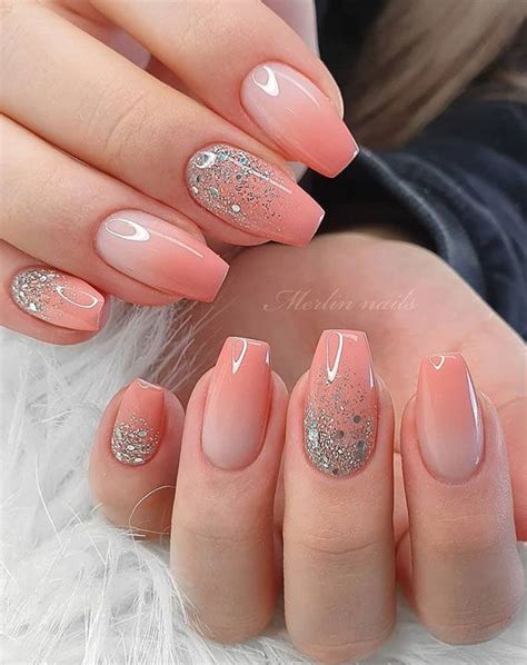 These Ombre Wedding Nails Are So Pretty Square Nail Designs Nail Colors Nail Designs