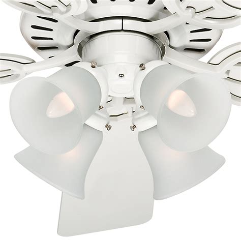 Hunter Fan 52 White Ceiling Fan With A Frosted Glass Light Kit 5 Blade
