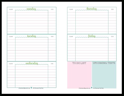 5x8 Calendar Planner Templates Printable