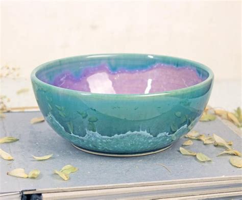 Handmade Turquoise Ceramic Bowl 18 Oz Etsy Ceramic Bowls Ceramics