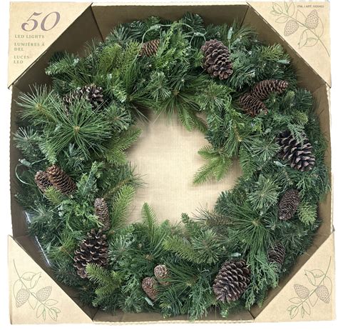 COSTCO 50 LED LIGHTS DUAL COLOR PRE LIT BATTERY OPERATED WREATH 32