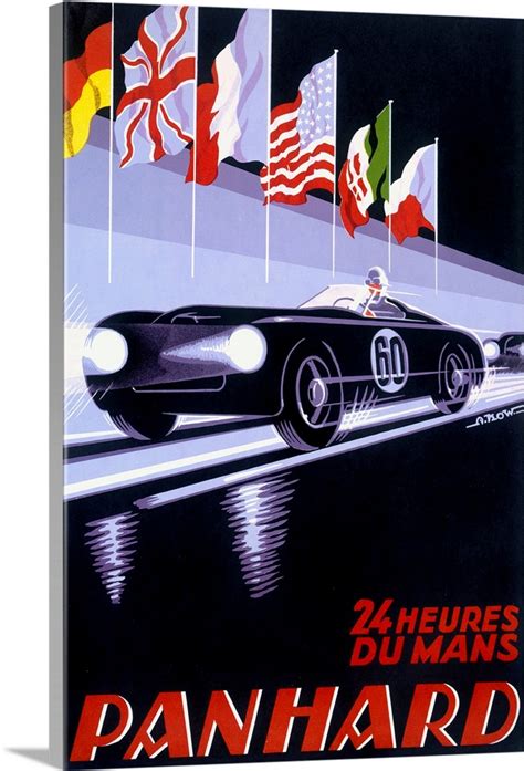 Panhard Le Mans Automobile Racing Vintage Poster Wall Art Canvas