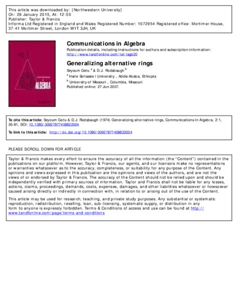 (PDF) Communications in Algebra Generalizing alternative rings GENERALIZING ALTERNATIVE RINGS ...
