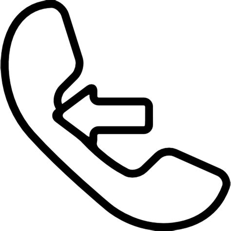 Incoming Call Symbol Of An Auricular With An Arrow Free Interface Icons