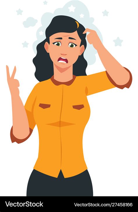 Cartoon Stressed Woman Frustrated Girl Character Vector Image