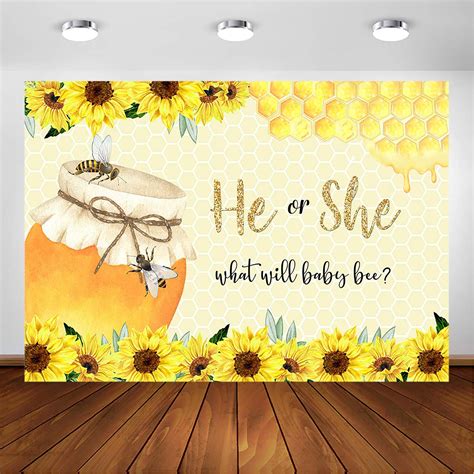 Buy Avezano Bumble Bee Gender Reveal Backdrop Boy Or Girl Sweet