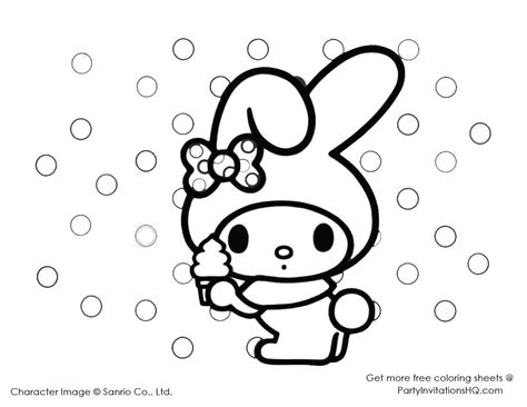Click on the free hello kitty colour page you would like to print, if you print them all you can make your own. coloring pages of my melody for hello kitty | Would You ...