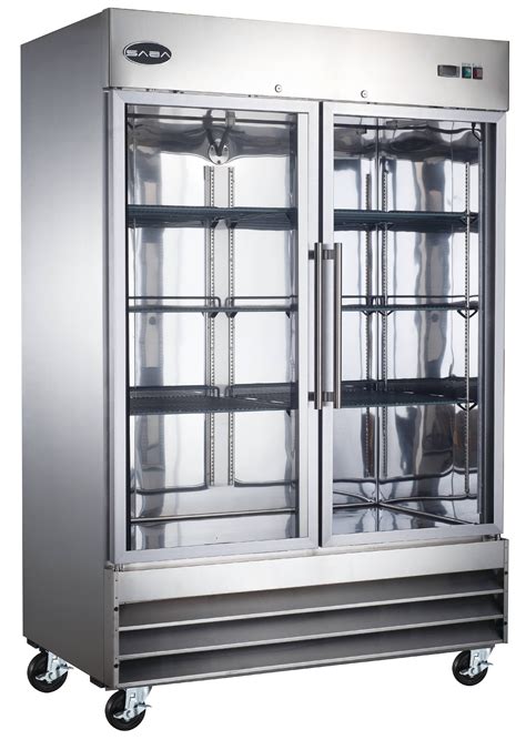 Heavy Duty Commercial 47 Cu Ft Stainless Steel Glass Door Reach In