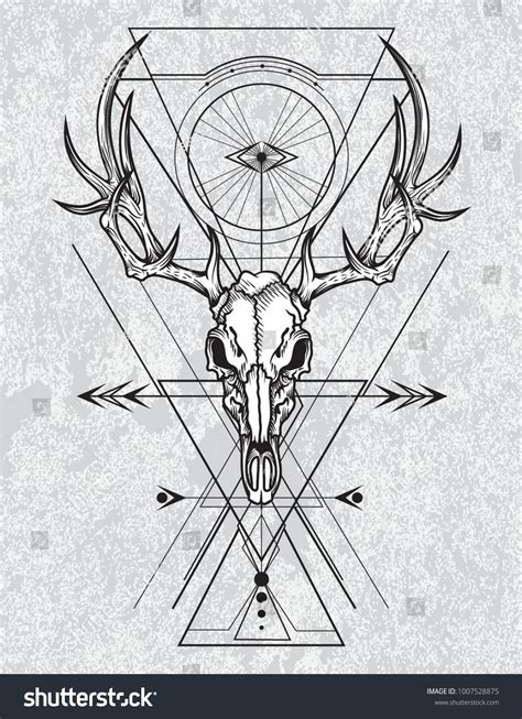 Deer Skull Drawing Deer Skull Tattoos Stag Tattoo Occult Tattoo