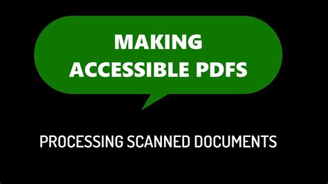 Making Accessible PDFs Processing Scanned Documents YouTube