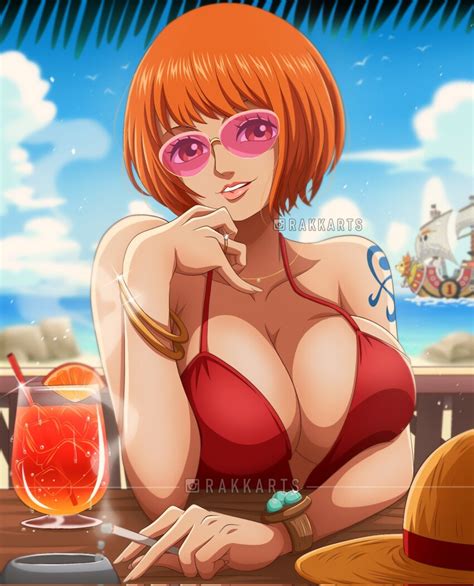 Rakara11 Rakkarts Nami One Piece Thousand Sunny One Piece Highres 1girl Aged Up