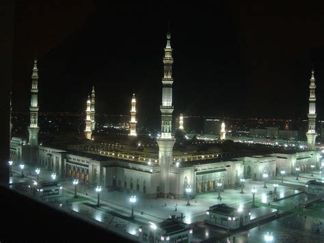 Masjid Nabawi Night Time Madina Shab E Barat Islam Mosque