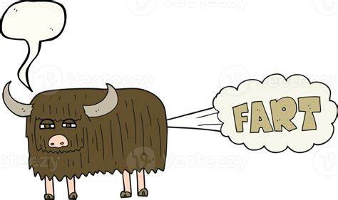 Speech Bubble Cartoon Hairy Cow Farting 36332796 Png