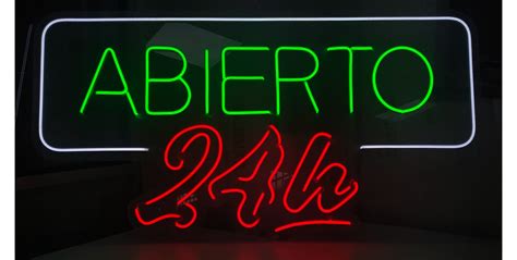 Neon Led Abierto 24h Letrero Luz Led Abierto 24 Horas