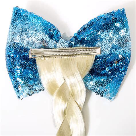 ©disney Frozen 2 Elsa Fake Braid And Sequin Bow Hair Claires Us