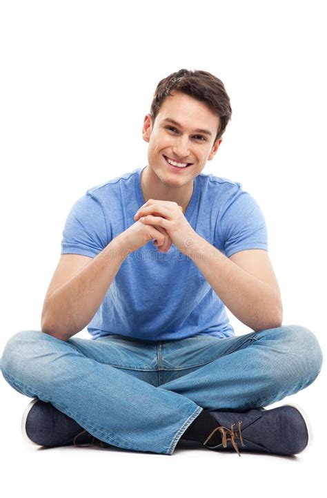 Young Man Sitting Stock Image Image Of Male Body Cheerful 28952591