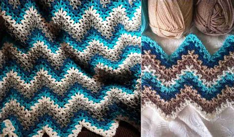 Free doll making projects and doll patterns. V-stitch Ripple Afghan Free Crochet Pattern | Chevron crochet blanket pattern, Crochet ripple ...