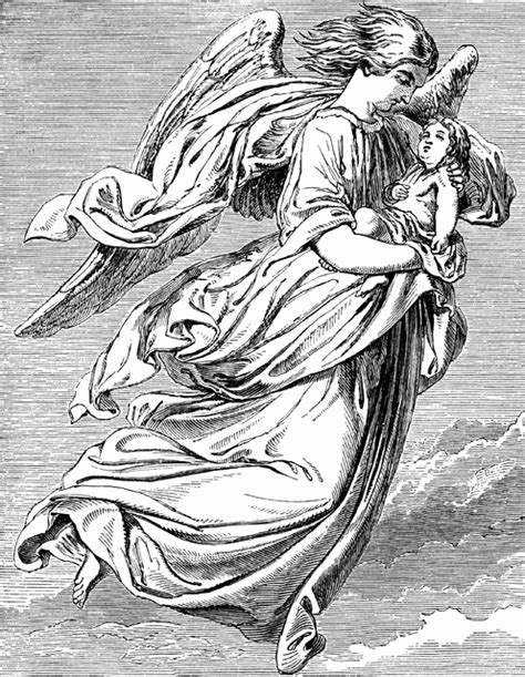 Angel Carrying A Small Child Clipart Etc