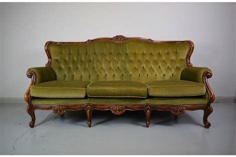 french antique louis style rococo walnut draylon three seater sofa settee photo 1 three seater