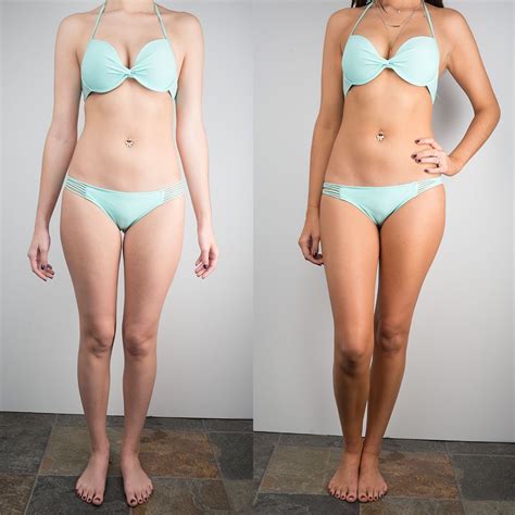 Before And After Of A Custom Spray Tan Using Aviva Labs Minutes To