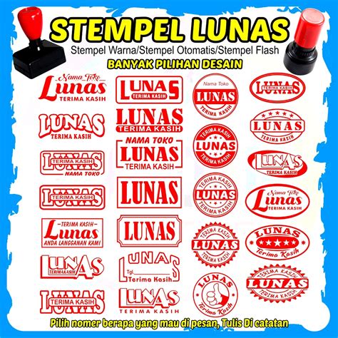 Jual Stempel Lunas Otomatis Desain Custom 1 Warna Shopee Indonesia