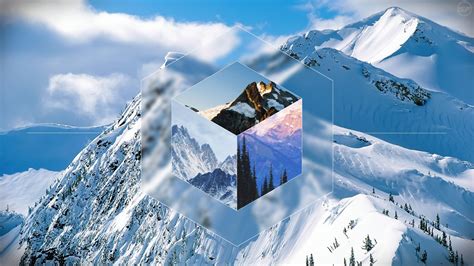 Mountains Snow Digital Art Abstract Cube Wallpapers Hd