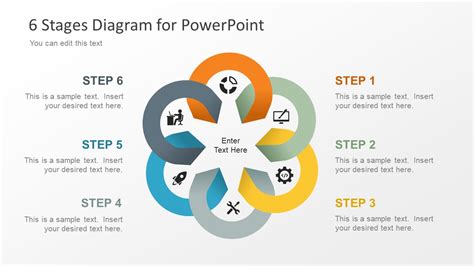 6 Stage Diagram For Powerpoint Slidemodel