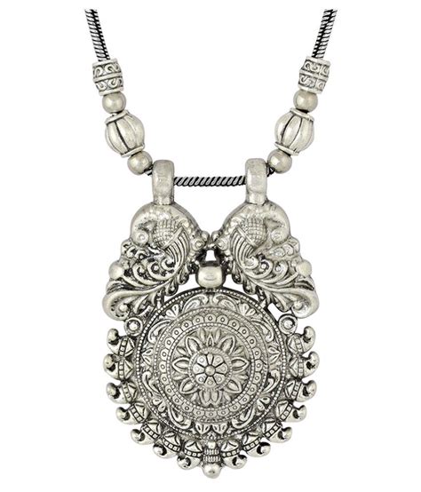 Much More Alloy Silver Contemporary Contemporary Fashion Silver Plated Necklace Buy Much More