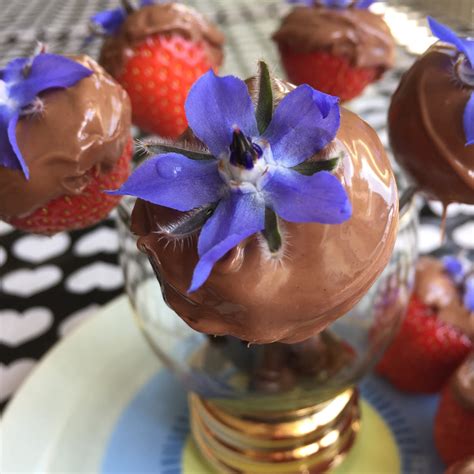 Chocolate Dipped Borage Strawberries Blog The Flower Deli