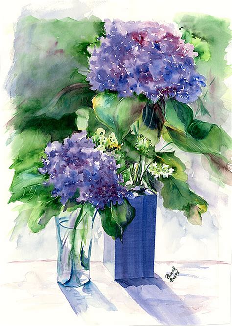 590 x 800 jpeg 53 кб. Hydrangeas In Vases Painting by Priscilla Powers